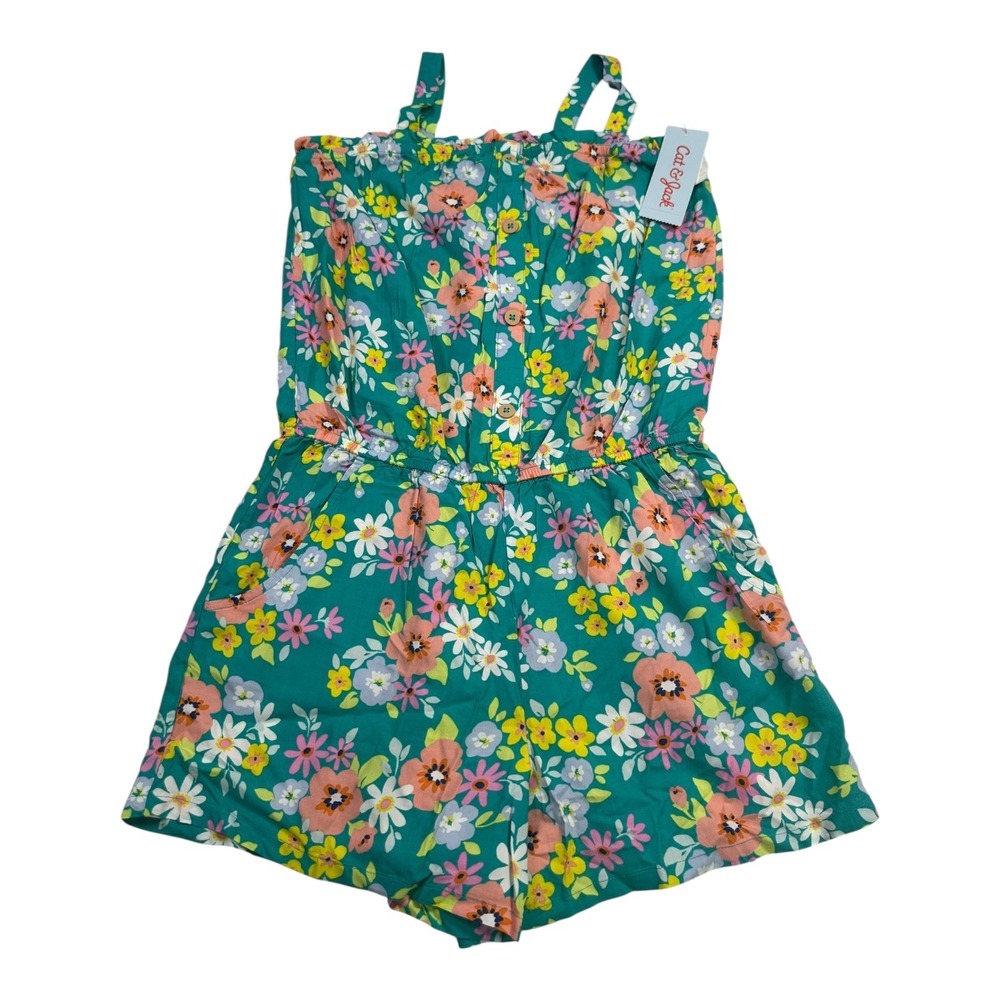 Cat & Jack Girls' Floral Print Romper Jumpsuit - XL‎ (14/16) - New With Tags